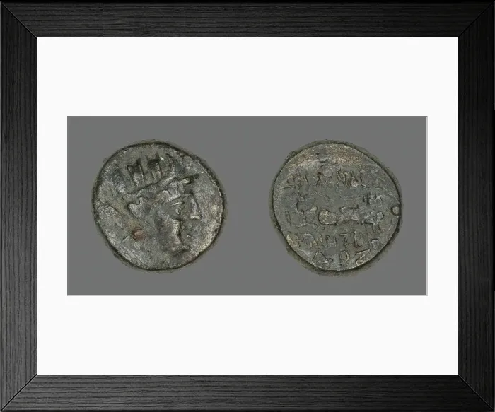 Framed Print : Coin Depicting the Goddess Kybele, 2nd-1st century BCE. Creator: Unknown Framed Print : Coin Depicting the Goddess Kybele, 2nd-1st century BCE. Creator: Unknown