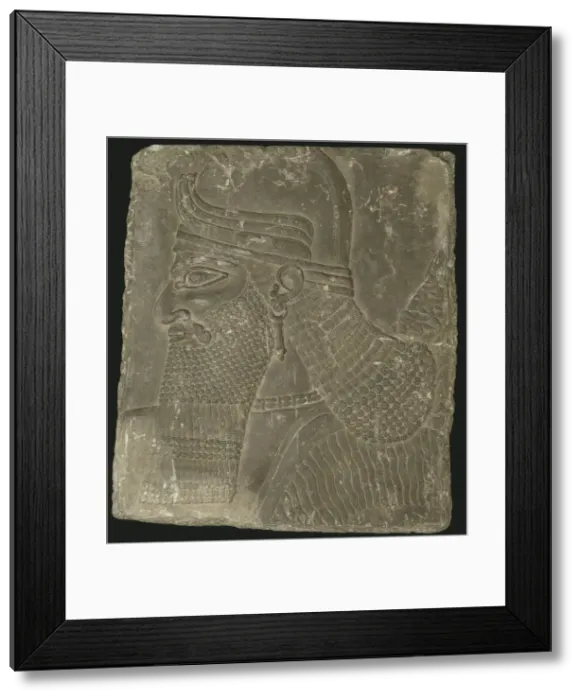 Framed Print : Relief Showing the Head of a Winged Genius, Neo-Assyrian Period Framed Print : Relief Showing the Head of a Winged Genius, Neo-Assyrian Period