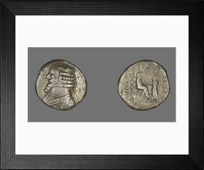 Framed Print : Tetradrachm (Coin) Portraying King Phraates IV, 38-3 BCE. Creator: Unknown Framed Print : Tetradrachm (Coin) Portraying King Phraates IV, 38-3 BCE. Creator: Unknown