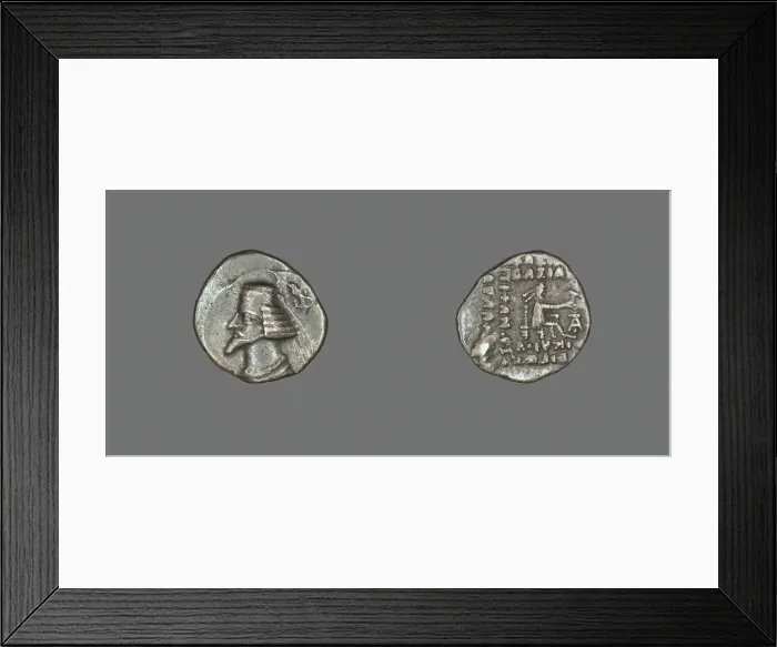 Framed Print : Drachm (Coin) Portraying King Phraate IV, 38-32 BCE. Creator: Unknown Framed Print : Drachm (Coin) Portraying King Phraate IV, 38-32 BCE. Creator: Unknown