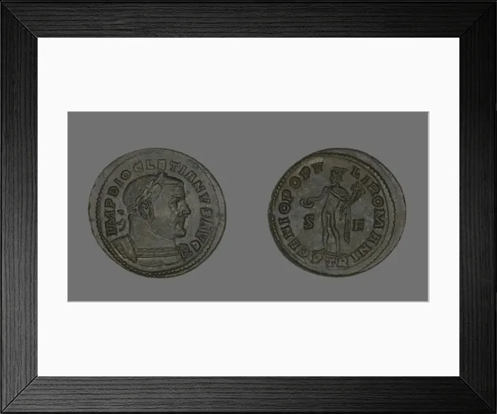 Framed Print : Coin Portraying Emperor Diocletian, 303-305. Creator: Unknown Framed Print : Coin Portraying Emperor Diocletian, 303-305. Creator: Unknown
