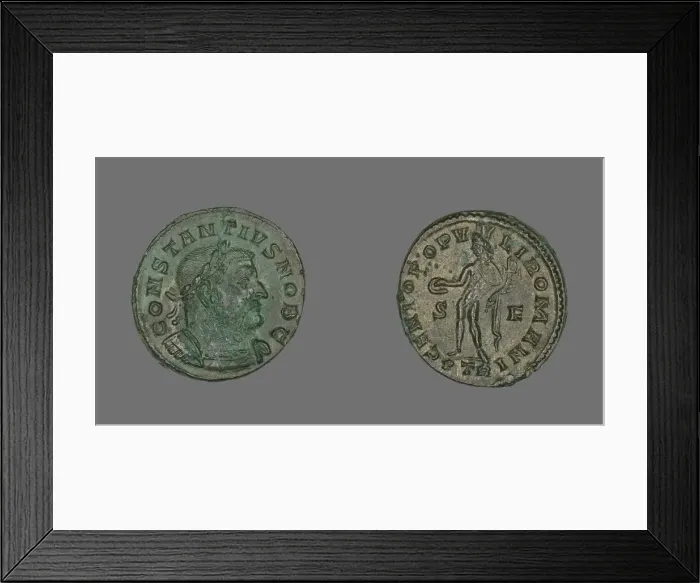 Framed Print : Coin Portraying Emperor Constantius I, 303-305. Creator: Unknown Framed Print : Coin Portraying Emperor Constantius I, 303-305. Creator: Unknown