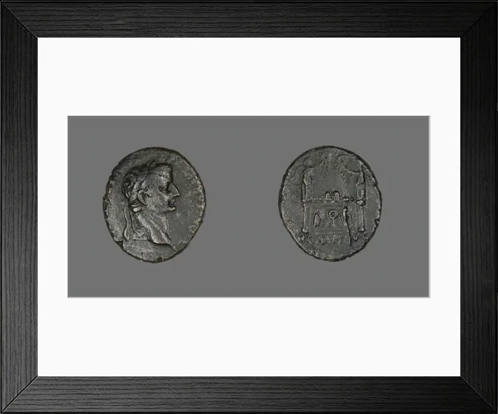 Framed Print : Coin Portraying Emperor Tiberius, c. 14 CE. Creator: Unknown Framed Print : Coin Portraying Emperor Tiberius, c. 14 CE. Creator: Unknown