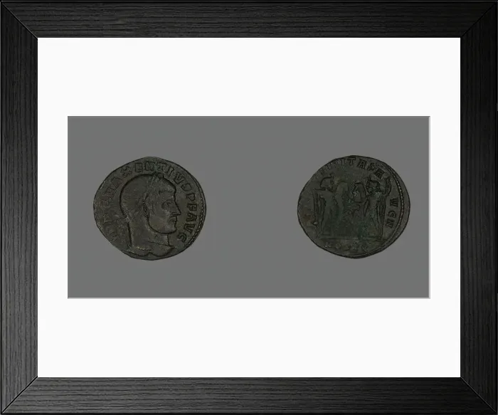 Framed Print : Follis (Coin) Portraying Emperor Maxentius, 309-312. Creator: Unknown Framed Print : Follis (Coin) Portraying Emperor Maxentius, 309-312. Creator: Unknown