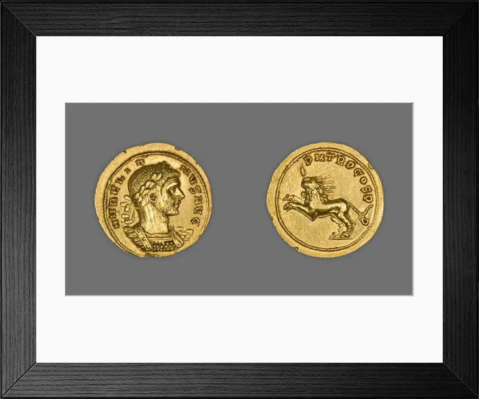 Framed Print : Aureus (Coin) Portraying Emperor Aurelian, 272, issued by Aurelian Framed Print : Aureus (Coin) Portraying Emperor Aurelian, 272, issued by Aurelian
