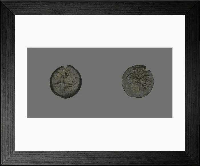 Framed Print : Coin Depicting Shields and Spears, 54 CE, Procurator: Antonius Felix (reign of Claudius) Framed Print : Coin Depicting Shields and Spears, 54 CE, Procurator: Antonius Felix (reign of Claudius)