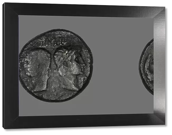 As (Coin) Portraying Augustus and Agrippa, 20 BCE-14 CE. Creator: Unknown