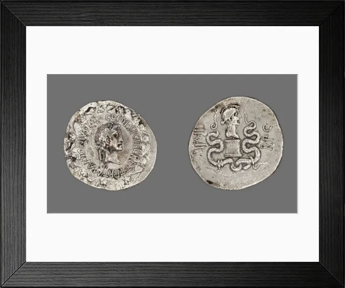 Framed Print : Cistophoric Tetradrachm (Coin) Portraying Mark Antony, 39-38 BCE, issued by Mark Antony Framed Print : Cistophoric Tetradrachm (Coin) Portraying Mark Antony, 39-38 BCE, issued by Mark Antony