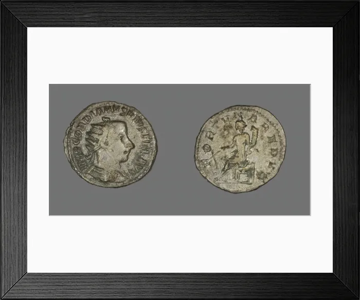 Framed Print : Antoninianus (Coin) Portraying Emperor Gordian III, 242-244. Creator: Unknown Framed Print : Antoninianus (Coin) Portraying Emperor Gordian III, 242-244. Creator: Unknown
