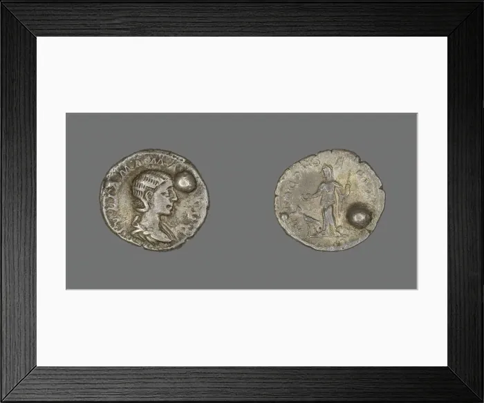 Framed Print : Denarius (Coin) Portraying Julia Mamaea, 222-235. Creator: Unknown Framed Print : Denarius (Coin) Portraying Julia Mamaea, 222-235. Creator: Unknown