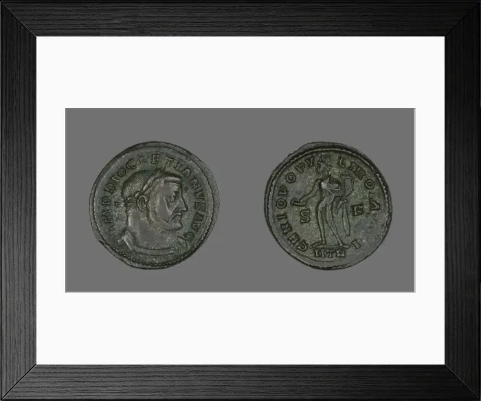 Framed Print : Coin Portraying Emperor Diocletian, 302-303. Creator: Unknown Framed Print : Coin Portraying Emperor Diocletian, 302-303. Creator: Unknown