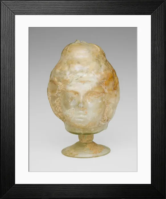 Framed Print : Flask in the Shape of a Head, 3rd century. Creator: Unknown Framed Print : Flask in the Shape of a Head, 3rd century. Creator: Unknown