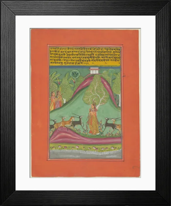 Framed Print : Ragini Todi, Page from a Jaipur Ragamala Set, 1750 / 70. Creator: Unknown Framed Print : Ragini Todi, Page from a Jaipur Ragamala Set, 1750 / 70. Creator: Unknown