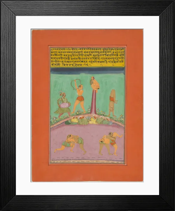 Framed Print : Ragini Desakh, Page from a Jaipur Ragamala Set, 1750 / 70. Creator: Unknown Framed Print : Ragini Desakh, Page from a Jaipur Ragamala Set, 1750 / 70. Creator: Unknown