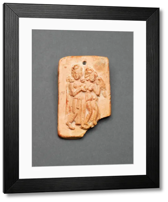 Framed Print : Amorous Couple (Mithuna) with Parrot, 1st century B. C. Creator: Unknown Framed Print : Amorous Couple (Mithuna) with Parrot, 1st century B. C. Creator: Unknown