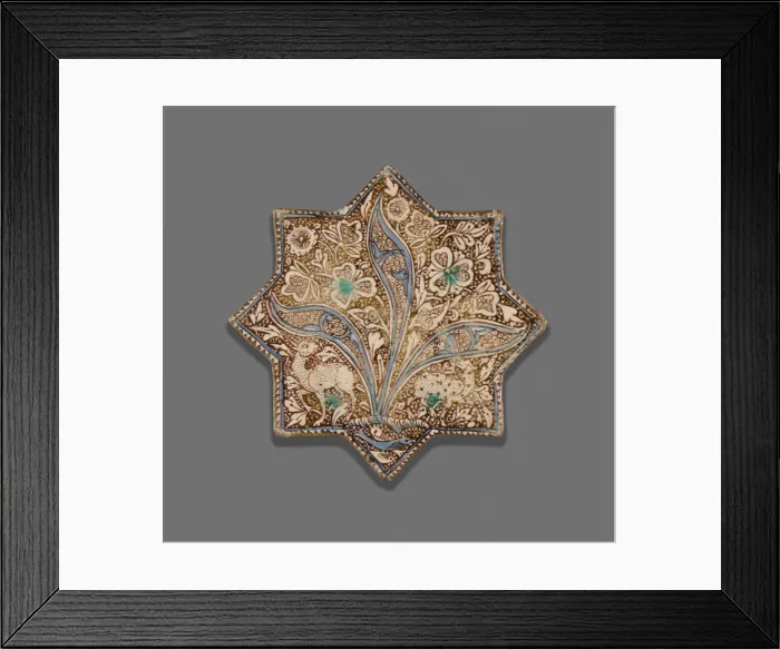 Framed Print : Star-Shaped Tile, Ilkhanid dynasty (1256-1353), c. 1300. Creator: Unknown Framed Print : Star-Shaped Tile, Ilkhanid dynasty (1256-1353), c. 1300. Creator: Unknown