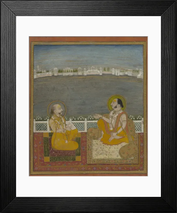 Framed Print : Tilkayat Dauji II Maharaj with a Visitor, c. 1825. Creator: Unknown Framed Print : Tilkayat Dauji II Maharaj with a Visitor, c. 1825. Creator: Unknown