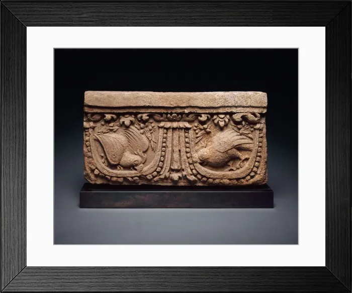 Framed Print : Architectural Panel with Parrots, 9th / 10th century. Creator: Unknown Framed Print : Architectural Panel with Parrots, 9th / 10th century. Creator: Unknown