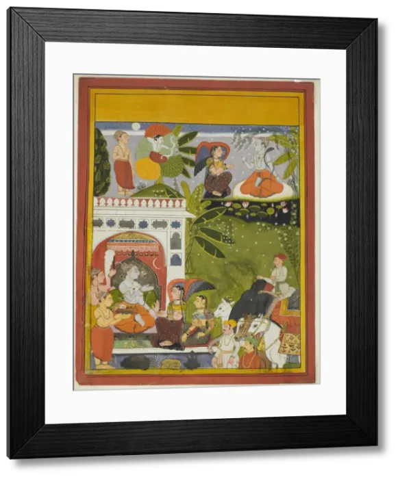 Framed Print : Kama Shoots a Love Arrow at Shiva, from a copy of the Song of Gauri (Gita-Gauri), c Framed Print : Kama Shoots a Love Arrow at Shiva, from a copy of the Song of Gauri (Gita-Gauri), c