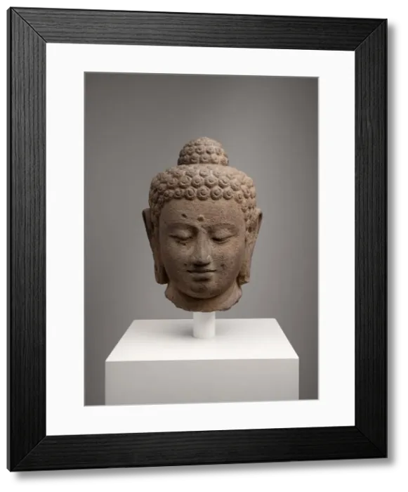 Framed Print : Head of Buddha, 9th century. Creator: Unknown Framed Print : Head of Buddha, 9th century. Creator: Unknown