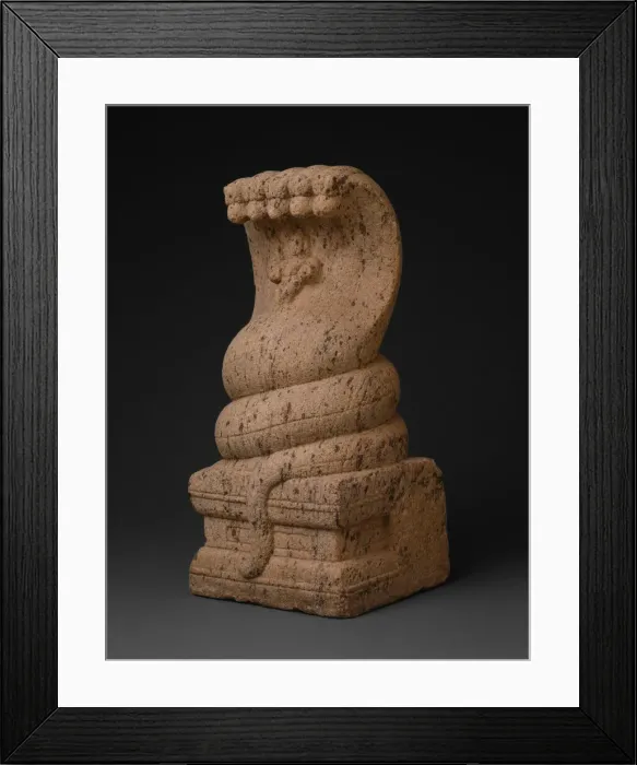 Framed Print : Child Krishna Protected by a Serpent, c. 15th century. Creator: Unknown Framed Print : Child Krishna Protected by a Serpent, c. 15th century. Creator: Unknown