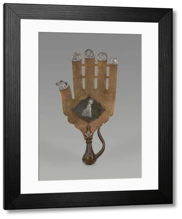 Framed Print : Khamsa Standard, Qajar dynasty (1789-1925), ca. early 19 th century. Creator: Unknown Framed Print : Khamsa Standard, Qajar dynasty (1789-1925), ca. early 19 th century. Creator: Unknown