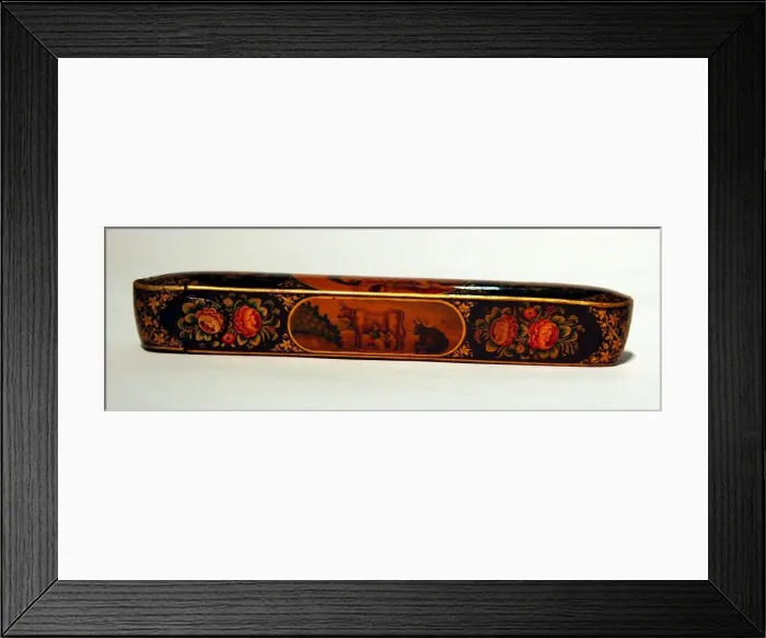 Framed Print : Pen Box (Qalamdan), Qajar dynasty (1796-1925), 19th century. Creator: Unknown Framed Print : Pen Box (Qalamdan), Qajar dynasty (1796-1925), 19th century. Creator: Unknown