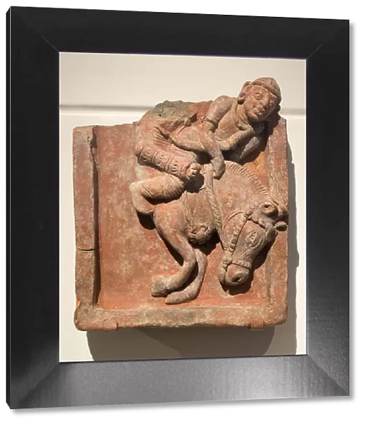 Plaque with Galloping Horse and Rider, Gupta period, 4th  /  5th century. Creator: Unknown