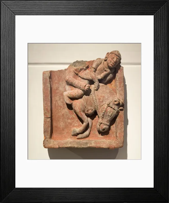 Framed Print : Plaque with Galloping Horse and Rider, Gupta period, 4th / 5th century. Creator: Unknown Framed Print : Plaque with Galloping Horse and Rider, Gupta period, 4th / 5th century. Creator: Unknown