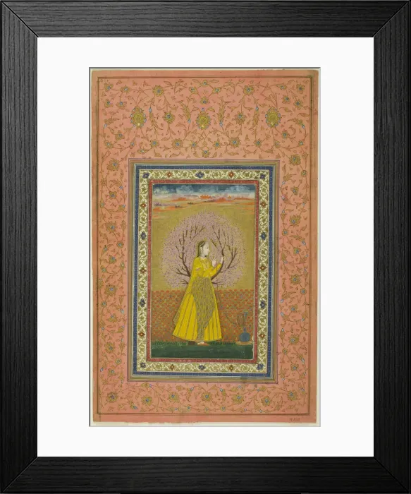 Framed Print : Young Woman Smoking a Huqqa, 18th century. Creator: Unknown Framed Print : Young Woman Smoking a Huqqa, 18th century. Creator: Unknown
