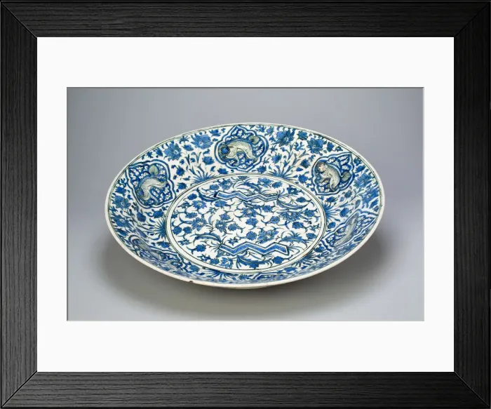 Framed Print : Blue and White Dish, Safavid dynasty (1501-1722), 17th century. Creator: Unknown Framed Print : Blue and White Dish, Safavid dynasty (1501-1722), 17th century. Creator: Unknown