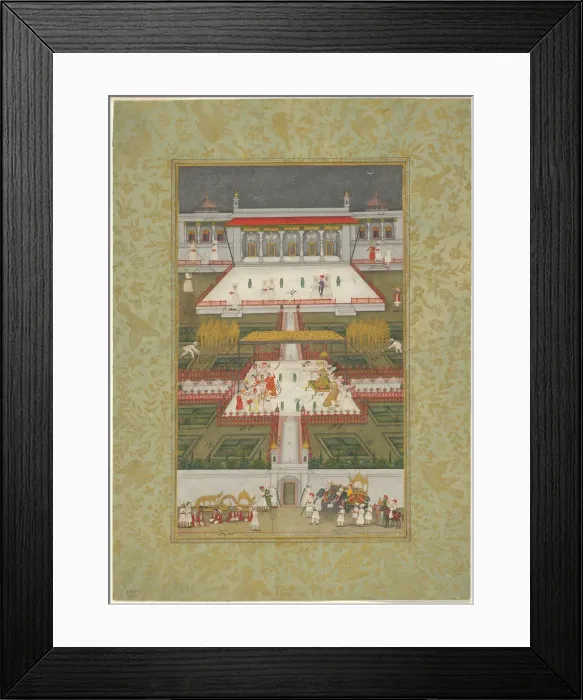 Framed Print : Ruler Entertained by Dancers in a Paradise Garden, Late 18th century. Creator: Unknown Framed Print : Ruler Entertained by Dancers in a Paradise Garden, Late 18th century. Creator: Unknown