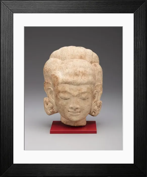 Framed Print : Female Head, 13th / 15th century. Creator: Unknown Framed Print : Female Head, 13th / 15th century. Creator: Unknown