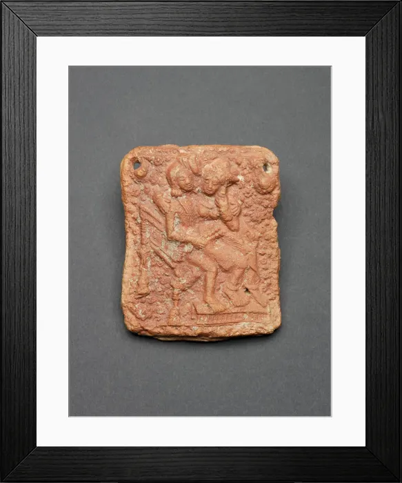 Framed Print : Amorous Couple (Mithuna) Seated in a Chair, 1st century B. C. Creator: Unknown Framed Print : Amorous Couple (Mithuna) Seated in a Chair, 1st century B. C. Creator: Unknown