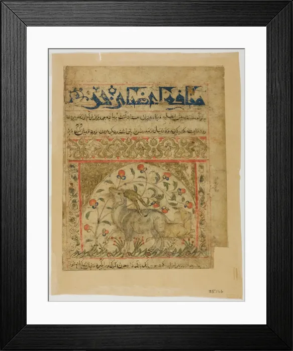 Framed Print : Two Goats from Manafi al-Hayawan (On the Usefulness of Animals) of Ibn Bakhtishu, c Framed Print : Two Goats from Manafi al-Hayawan (On the Usefulness of Animals) of Ibn Bakhtishu, c