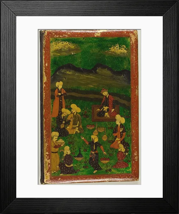 Framed Print : Illuminated Bookbinding of the Gulistan of Sa di, 17th century. Creator: Unknown Framed Print : Illuminated Bookbinding of the Gulistan of Sa di, 17th century. Creator: Unknown