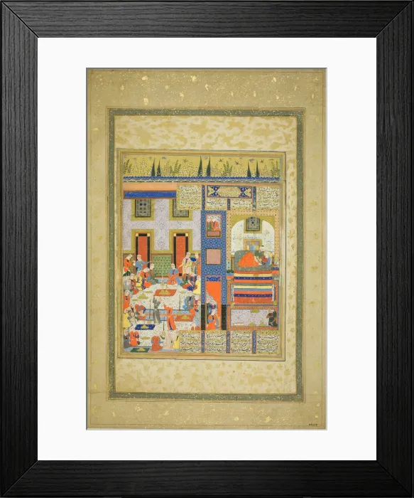 Framed Print : The Wedding Night of Anushirvan and the Khaqans Daughter (from a copy of Firdausi s Framed Print : The Wedding Night of Anushirvan and the Khaqans Daughter (from a copy of Firdausi s