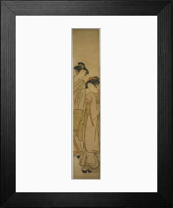 Framed Print : Young Couple Dressed as Mendicant Monks, c. 1777. Creator: Isoda Koryusai Framed Print : Young Couple Dressed as Mendicant Monks, c. 1777. Creator: Isoda Koryusai