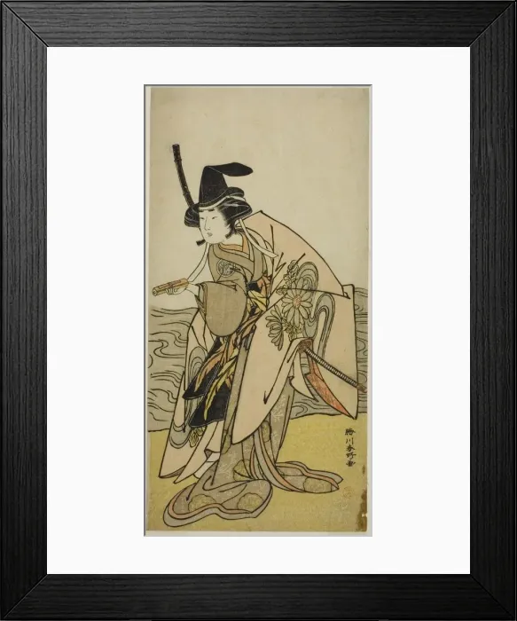 Framed Print : The Actor Yamashita Kinsaku II as Lady Kikusui (Kikusui Gozen) in the Play Kaeribana... c. 1779. Creator: Katsukawa Shunko Framed Print : The Actor Yamashita Kinsaku II as Lady Kikusui (Kikusui Gozen) in the Play Kaeribana... c. 1779. Creator: Katsukawa Shunko