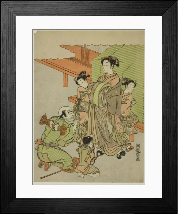 Framed Print : Begging for Alms, c. 1771. Creator: Isoda Koryusai Framed Print : Begging for Alms, c. 1771. Creator: Isoda Koryusai
