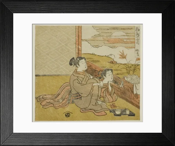 Framed Print : The Eighth Month (Sogetsu), from the series Fashionable Twelve Months (Furyu c Framed Print : The Eighth Month (Sogetsu), from the series Fashionable Twelve Months (Furyu c