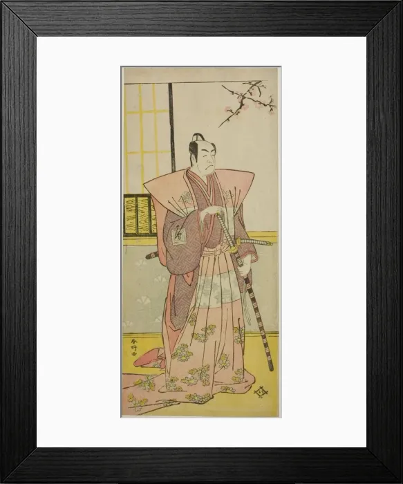 Framed Print : The Actor Ichikawa Omezo I as Koyurugi Motomenosuke (?) in the Play Haru no Nishiki... c. 1790. Creator: Katsukawa Shunko Framed Print : The Actor Ichikawa Omezo I as Koyurugi Motomenosuke (?) in the Play Haru no Nishiki... c. 1790. Creator: Katsukawa Shunko