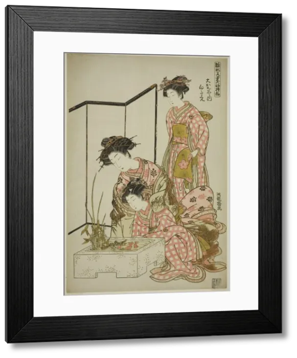 Framed Print : Shirotae of the Okanaya, from the series Models for Fashion: New Designs as Fresh Framed Print : Shirotae of the Okanaya, from the series Models for Fashion: New Designs as Fresh