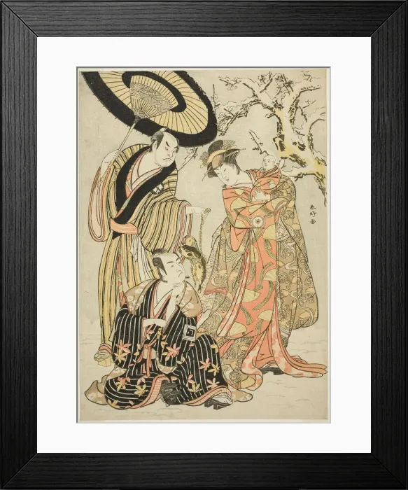 Framed Print : The Actors Iwai Hanshiro IV (right), Ichikawa Monnosuke II (center), and Sakata... c. 1786. Creator: Katsukawa Shunko Framed Print : The Actors Iwai Hanshiro IV (right), Ichikawa Monnosuke II (center), and Sakata... c. 1786. Creator: Katsukawa Shunko