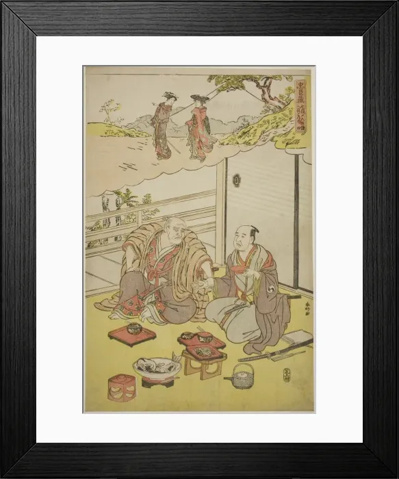 Framed Print : Scenes from Acts Seven and Eight of Chushingura, c. 1788. Creator: Katsukawa Shunko