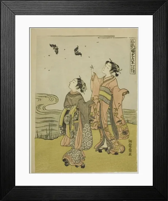 Framed Print : Young Woman in the Glow of Sunset (Musume no sekisho), from the series Eight... c Framed Print : Young Woman in the Glow of Sunset (Musume no sekisho), from the series Eight... c