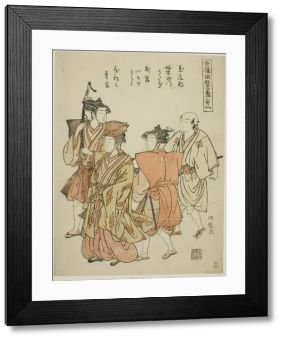 Framed Print : The Six Immortal Poets (Rokkasen), from the series Collection of Comic... c
