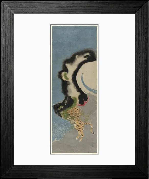 Framed Print : Dragon and tiger, c. 1780. Creator: Isoda Koryusai Framed Print : Dragon and tiger, c. 1780. Creator: Isoda Koryusai