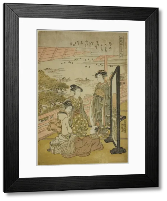 Framed Print : Evening Glow at Matsusaki (Matsusaki no sekisho), c. 1776 / 81. Creator: Isoda Koryusai Framed Print : Evening Glow at Matsusaki (Matsusaki no sekisho), c. 1776 / 81. Creator: Isoda Koryusai