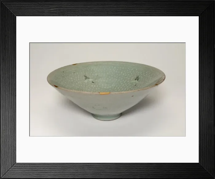 Framed Print : Bowl with Cranes and Chrysanthemum Flower Heads, Korea, Goryeo dynasty, late 14th century Framed Print : Bowl with Cranes and Chrysanthemum Flower Heads, Korea, Goryeo dynasty, late 14th century